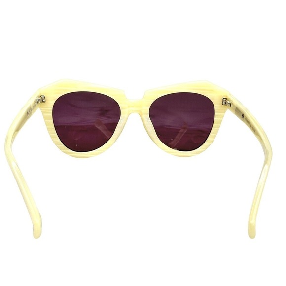 Karen Walker Number One KAS 1201456 Yellow Frame Purple Lens Sunglasses NWOT